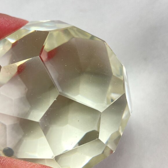 Vintage Art Glass Faceted Clear Glass Paperweight - Picture 7 of 9